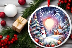 Christmas Santa Round Sticker Sublimation PNG Product Image 2