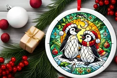 Round Christmas Ornament Sublimation|Clipart Product Image 1