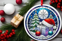 Round Christmas Ornament Sublimation|Clipart Product Image 1