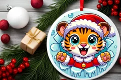 Round Christmas Ornament Sublimation|Clipart Product Image 2