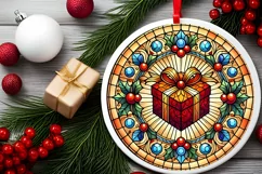 Round Christmas Ornament Sublimation|Clipart Product Image 1