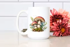 Detailed Mushroom Watercolor Splash PNG Product Image 2