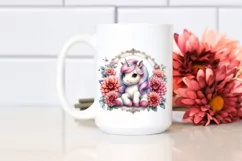 Adorable Baby Unicorn with Dahlia Frame Product Image 2