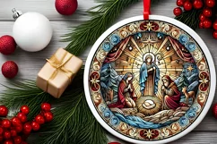 Round Christmas Ornament Sublimation|Clipart Product Image 1