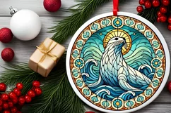Round Christmas Ornament Sublimation|Clipart Product Image 1