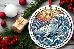 Round Christmas Ornament Sublimation|Clipart Product Image 1