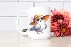 Watercolor Funny Dove Standing | Sublimation Clipart Product Image 2