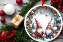 snow,winter gnomes round sticker sublimation png Product Image 2