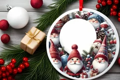 snow,winter gnomes round sticker sublimation png Product Image 2