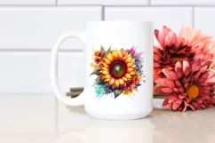 Colorful Sunflower Watercolor Illustration Product Image 2