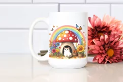 Colorful Autumn Cat House with Mushroom | Sublimation | Product Image 2