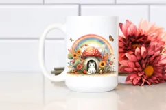 Colorful Autumn Cat House with Mushroom | Sublimation | Product Image 2