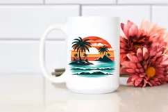 Retro Tropical Island Sunset | Sublimation | PNG Clipart Product Image 2