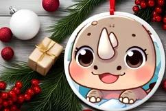 Round Christmas Ornament Sublimation|Clipart Product Image 1