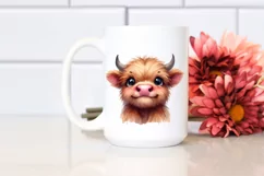 Expressive Baby Highland Cow PNG Product Image 2