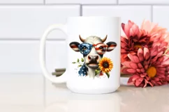 Sun Flower Big Eyed Cow Clipart Product Image 2