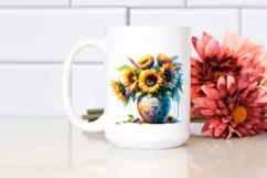 Colorful Vase Sunflower | Sublimation | Clipart Product Image 2