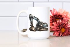 Vintage Escavator with Flowers PNG Product Image 2