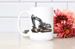 Vintage Escavator with Flowers PNG Product Image 2