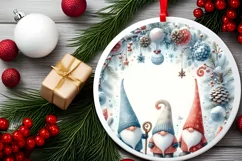 Winter Gnomes Round Sticker Sublimation PNG Product Image 2