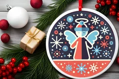 Round Christmas Ornament Sublimation|Clipart Product Image 1