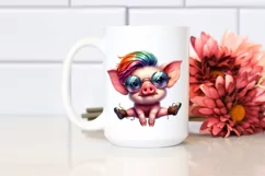 Playful Baby Pig Jumping, Transparent PNG Product Image 2