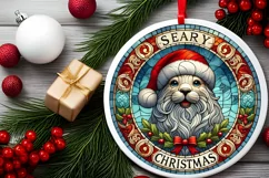 Round Christmas Ornament Sublimation|Clipart Product Image 1