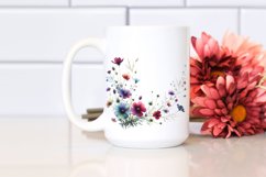 Centered Bold Watercolor Wildflowers | Sublimation Clipart Product Image 2