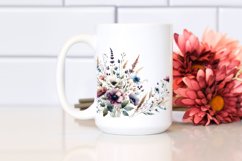 Centered Bold Watercolor Wildflowers | Sublimation Clipart Product Image 2