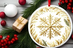 Round Christmas Ornament Sublimation|Clipart Product Image 2