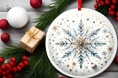 Round Christmas Ornament Sublimation|Clipart Product Image 2