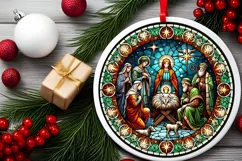 Round Christmas Ornament Sublimation|Clipart Product Image 1
