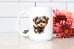 Watercolor Cute Baby Yorkipoo Clipart Product Image 2