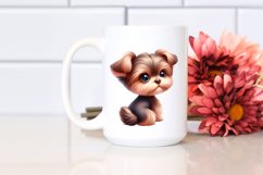 Watercolor Cute Baby Yorkipoo Clipart Product Image 2