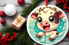 Round Christmas Ornament Sublimation|Clipart Product Image 2