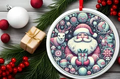 Round Christmas Ornament Sublimation|Clipart Product Image 2