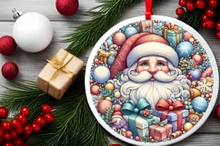 Round Christmas Ornament Sublimation|Clipart Product Image 2