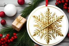 Round Christmas Ornament Sublimation|Clipart Product Image 2