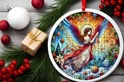 Round Christmas Ornament Sublimation|Clipart Product Image 1