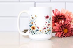 Centered Bold Watercolor Wildflowers | Sublimation Clipart Product Image 2