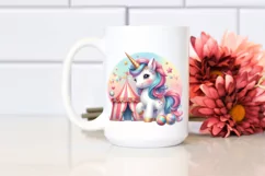 Colorful Baby Unicorn Circus PNG Product Image 2