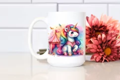 Colorful Baby Unicorn Circus PNG Product Image 2