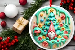 Round Christmas Ornament Sublimation|Clipart Product Image 1