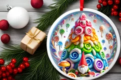 Round Christmas Ornament Sublimation|Clipart Product Image 1