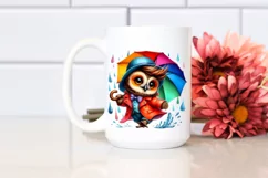 Cute Dancing Baby Owl with Raincoat, Transparent PNG Product Image 2
