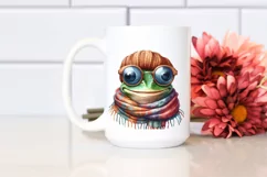 Whimsical Frog Portrait with Scarf and Sunglasses Product Image 2