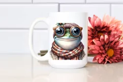 Whimsical Frog Portrait with Scarf and Sunglasses Product Image 2