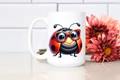 Vibrant Watercolor Funny Cute Ladybug Clipart Product Image 2
