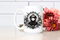 Watercolor Gothic Girl PNG Product Image 2
