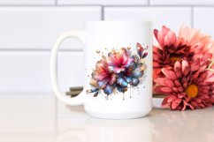 Glossy Azalea Shiny Golden Watercolor | Clipart Product Image 2